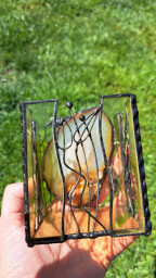 Achátový svícen Květiny