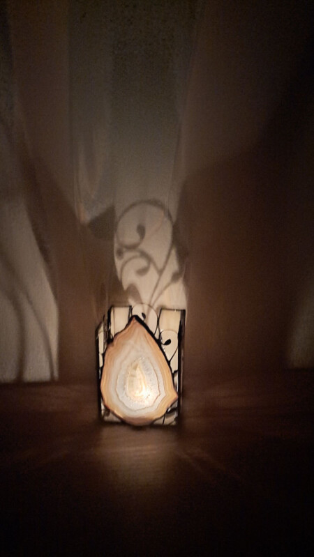  Achátový hnědý svícen