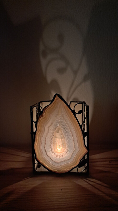  Achátový hnědý svícen