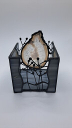 Achátový svícen šedý