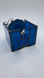 Achátová modrý svícen