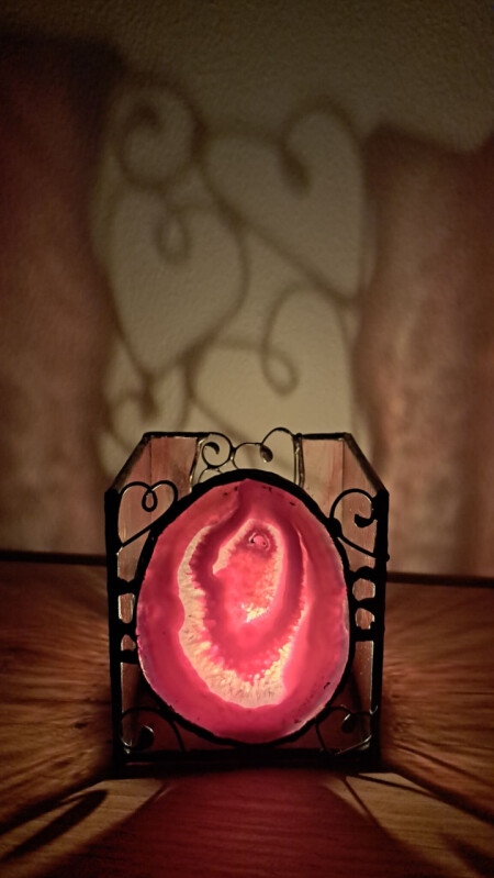 Achátový svícen Láska