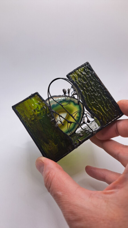 Achátový svícen Ještěrka