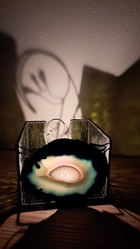 Achátový svícen Ještěrka