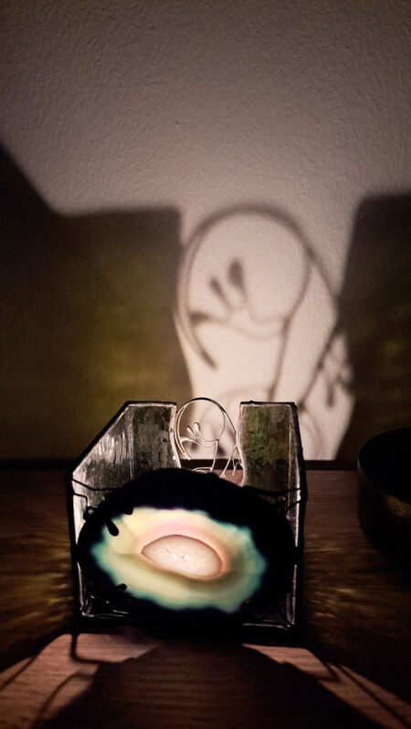 Achátový svícen Ještěrka