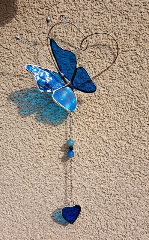 Modrý motýl na srdci