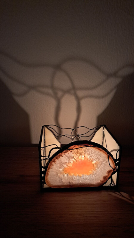 Achátový svícen Propletené stromy