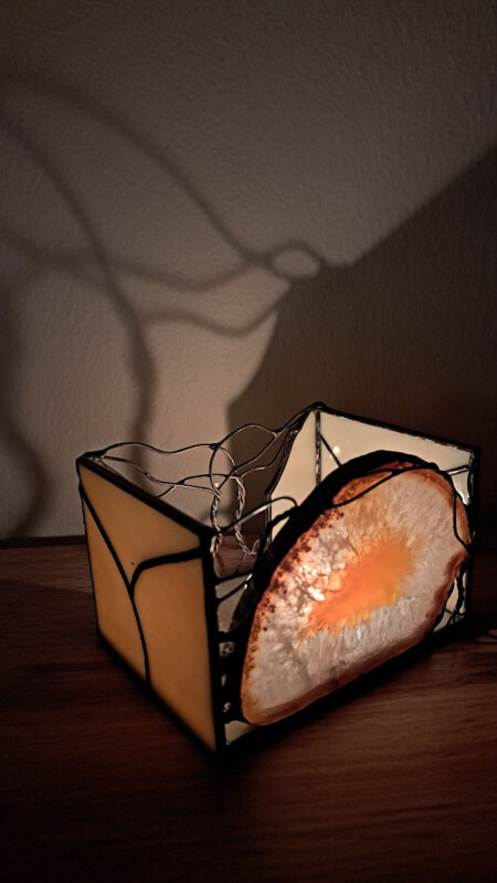 Achátový svícen Propletené stromy