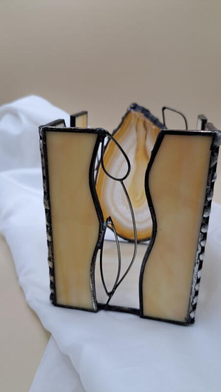 Achátový svícen Tulipán