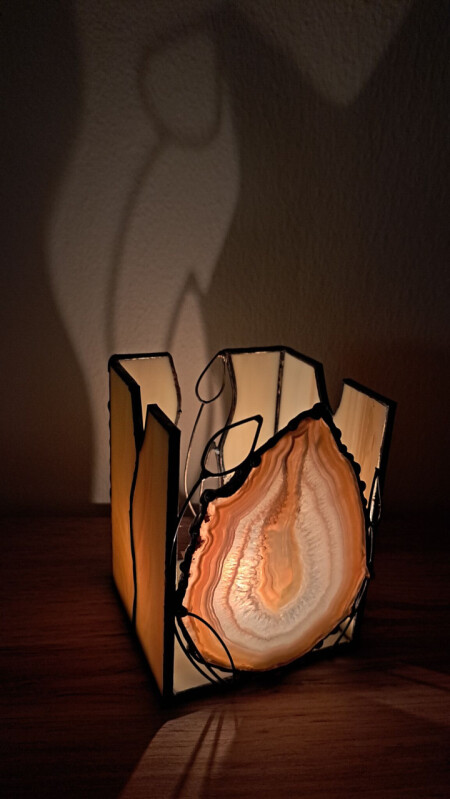 Achátový svícen Tulipán