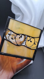 Achátový hnědý svícen