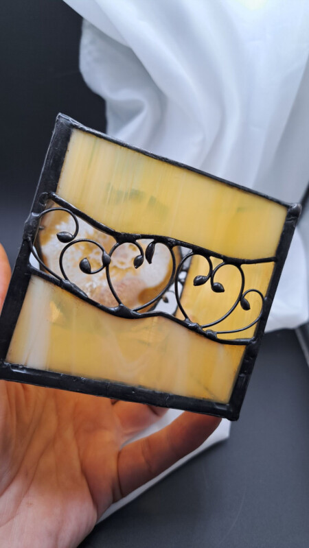 Achátový hnědý svícen