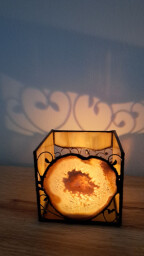 Achátový hnědý svícen  