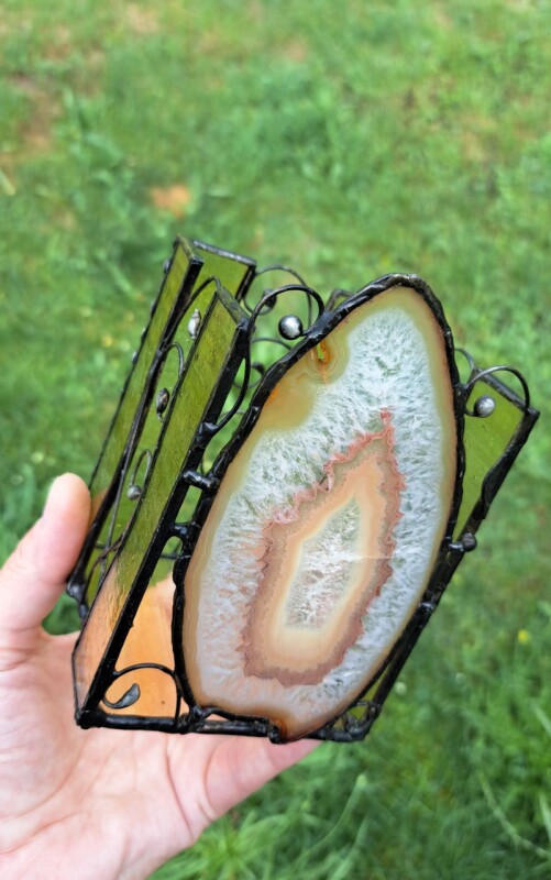 Achátový svícen  Art Nouveau